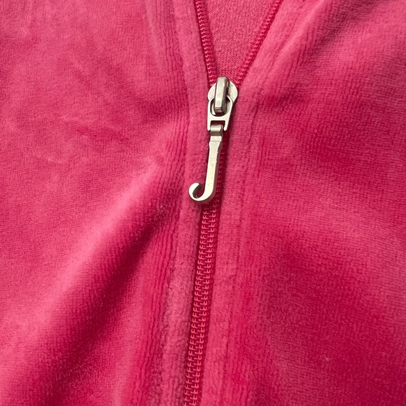 Juicy Couture Pink Velour Pink Zip Up Sweatshirt Large - Picture 3 of 5